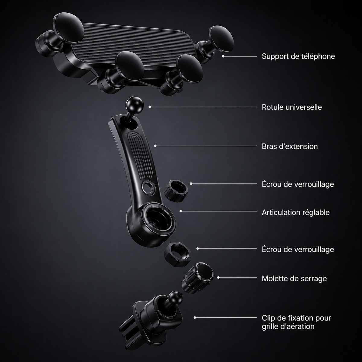 SqualeGravity — Support Téléphone à Gravité