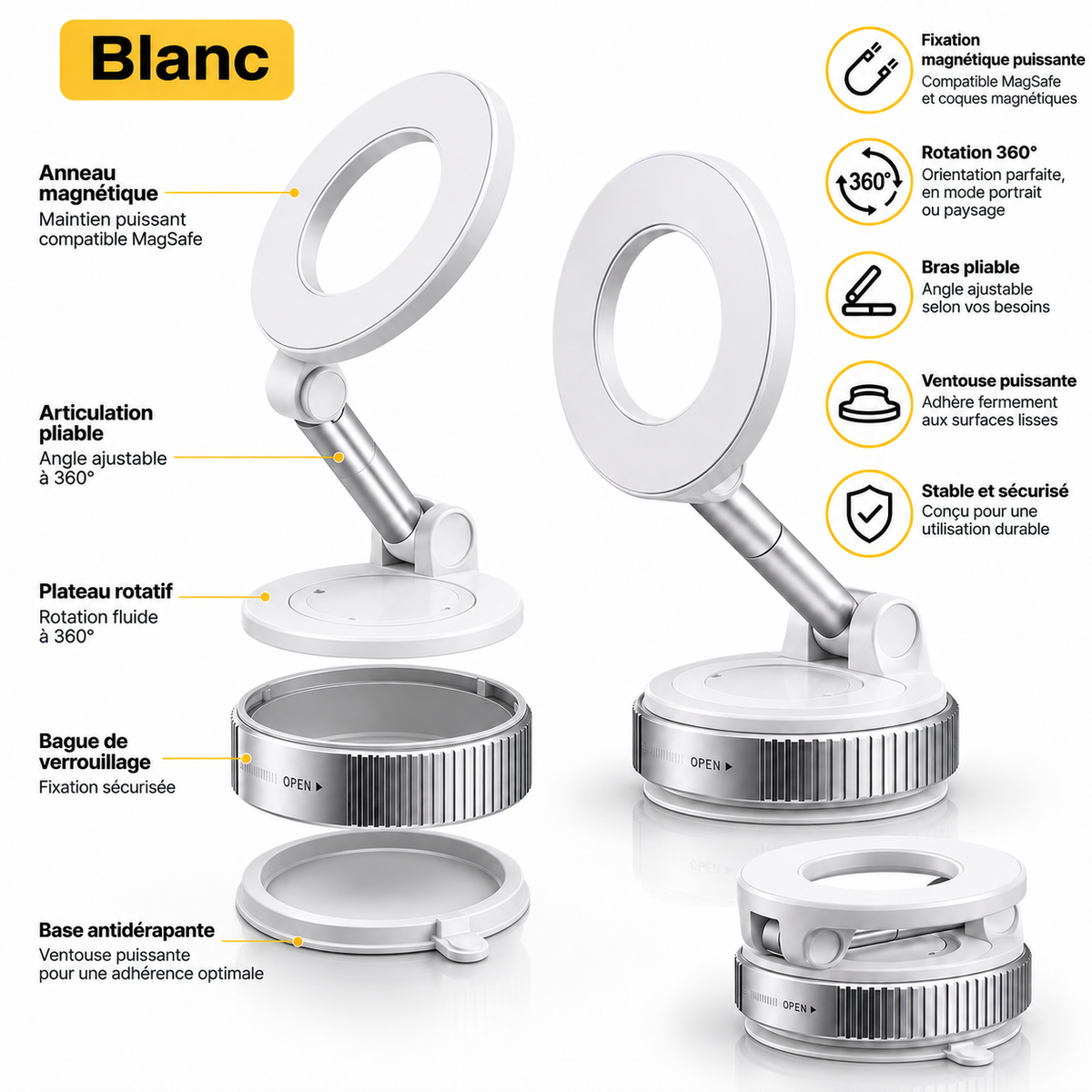 SqualeGrip — Support Téléphone 360°