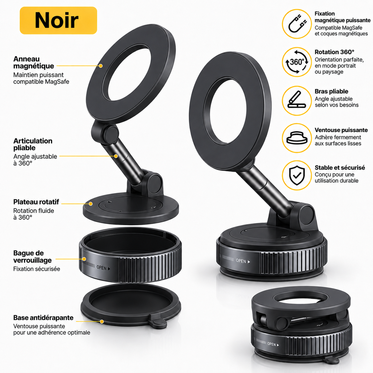 SqualeGrip — Support Téléphone 360°